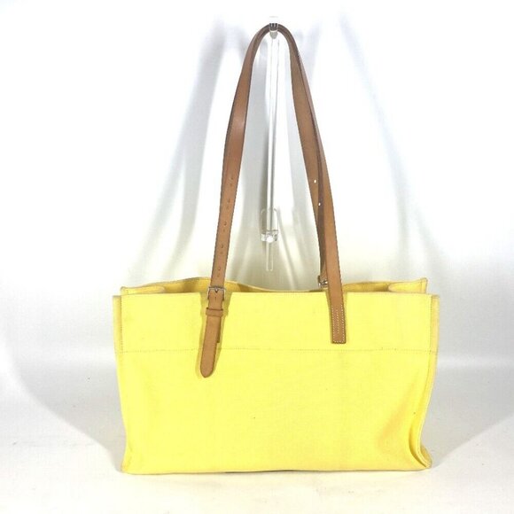 HERMES Etrivières-Elan Bag Shoulder Bag Tote Bag Leather/Canvas yellow - Picture 1 of 14